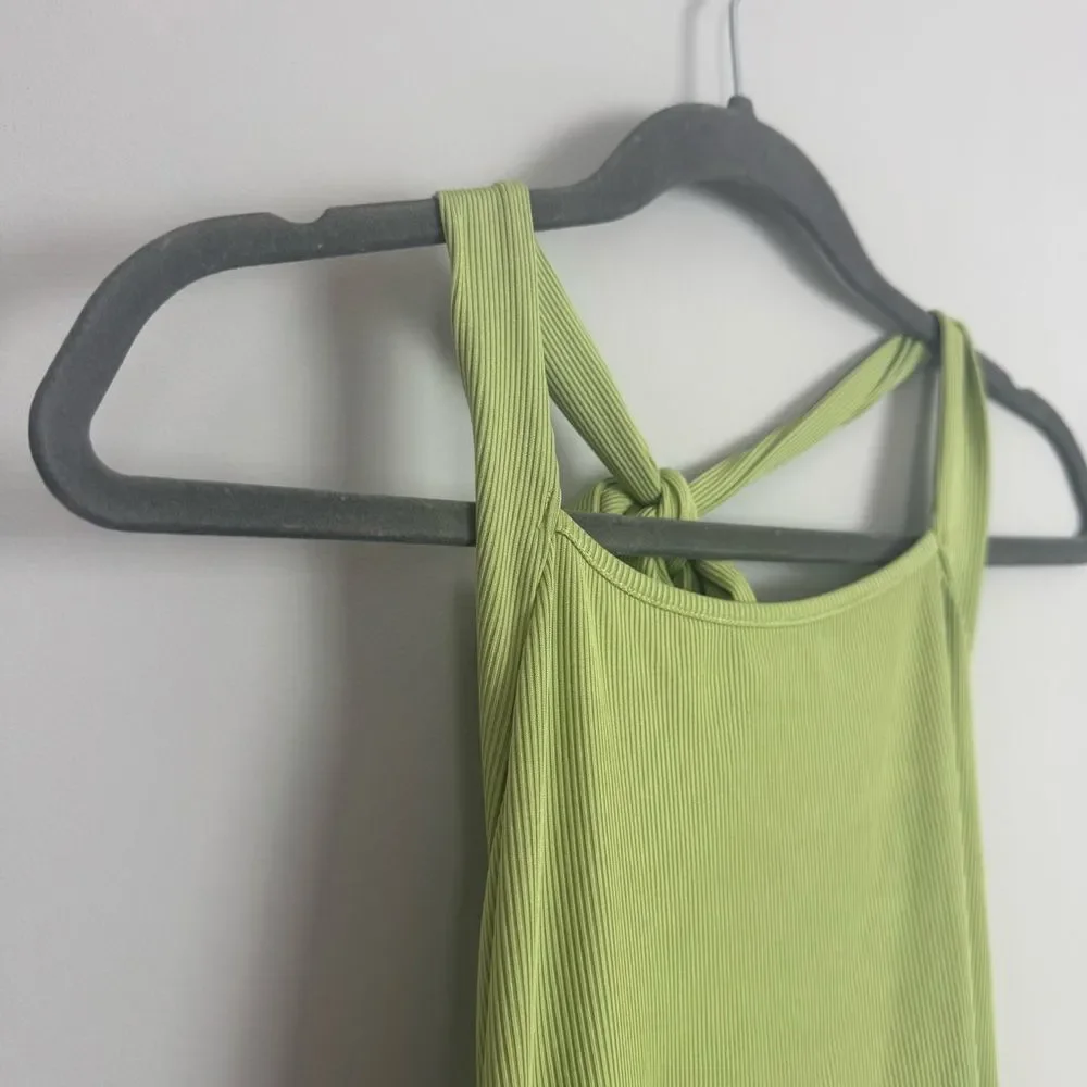 SHEIN | Ribbed Avacado Green Tie Halter Neck Top Women’s Size Small/4